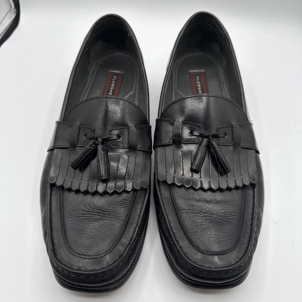 Florsheim 18207 Kiltie Tassel‎ Black Leather Dress Moc Loafers Mens Size 13  B